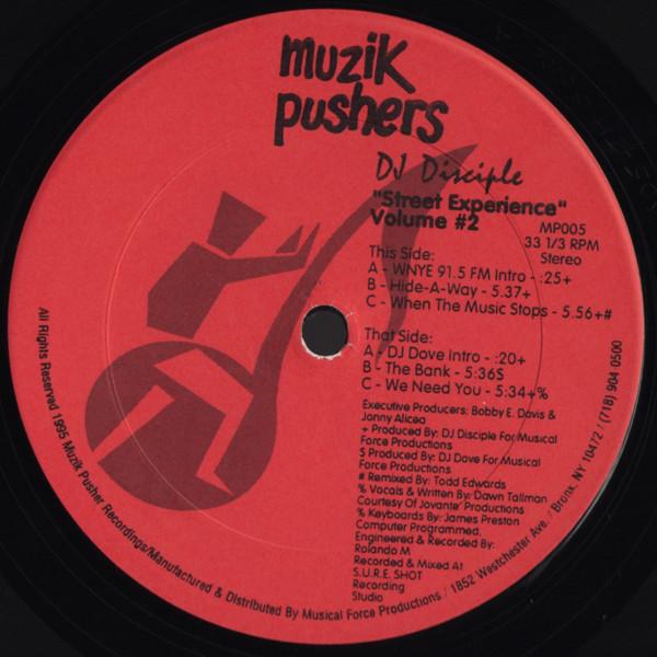 12inch Record DJ DISCIPLE - Street Experience Volume #2 MP005 Muzik Pushers 1995 US Dance & Electronica Used
12inch Record DJ DISCIPLE - Street Experience Volume #2 MP005 Muzik Pushers 1995 US Dance & Electronica Used