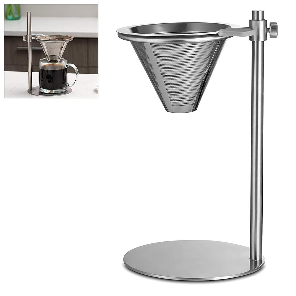 Adjustable Stainless Steel Coffee Stand with Double Filter Freestanding Drip Coffee Cone Brewer and серебряный
Adjustable Stainless Steel Coffee Stand with Double Filter Freestanding Drip Coffee Cone Brewer and серебряный