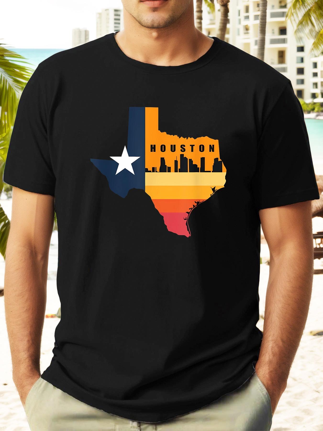 Houston Star & Skyline Graphic T-shirt - Casual Summer Tee with Texas Silhouette M
Houston Star & Skyline Graphic T-shirt - Casual Summer Tee with Texas Silhouette M