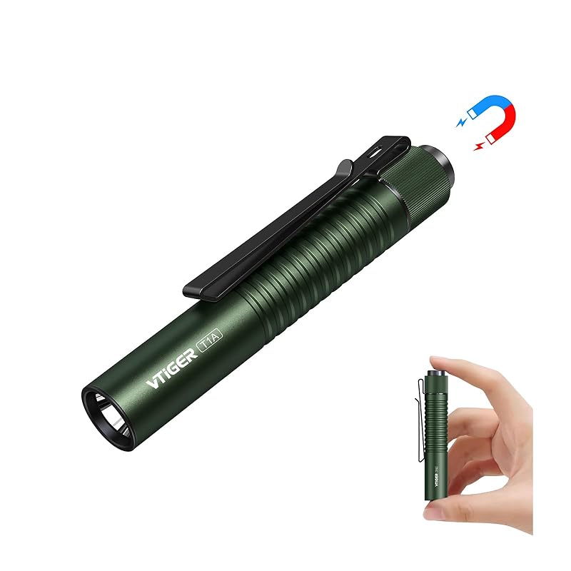 VTIGER T1A small size Mini Pocket Flashlight with Clip, 1300 Lumens Compact AA Rechargeable LED Lightweight Flashlight with Magnet with Super Bright
VTIGER T1A small size Mini Pocket Flashlight with Clip, 1300 Lumens Compact AA Rechargeable LED Lightweight Flashlight with Magnet with Super Bright