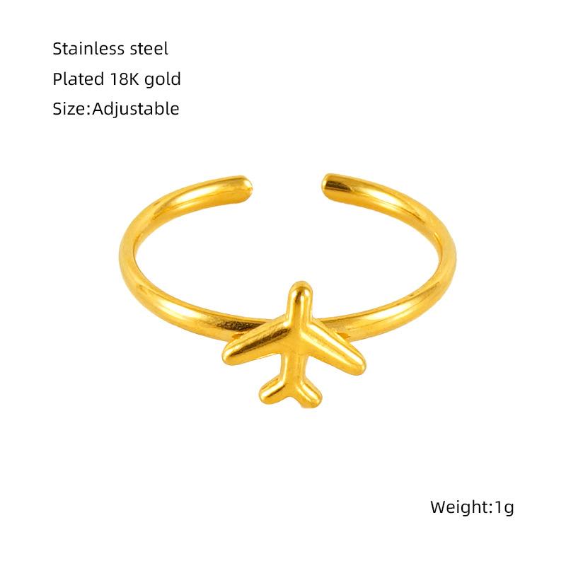 Новое модное простое кольцо из нержавеющей стали в виде самолета, универсальное кольцо премиум-класса из титановой стали 18 карат, регулируемое для женщин Opening adjustable золотой
Новое модное простое кольцо из нержавеющей стали в виде самолета, универсальное кольцо премиум-класса из титановой стали 18 карат, регулируемое для женщин Opening adjustable золотой