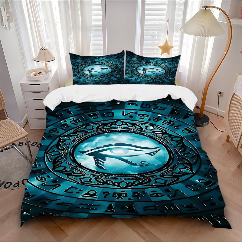 3pcs Egyptian Eye of Horus Decorative Bedding Set, Includes One Quilt Cover and Two Pillowcases (No Core), Perfect for Bedroom and Guest Room 135x200cm
3pcs Egyptian Eye of Horus Decorative Bedding Set, Includes One Quilt Cover and Two Pillowcases (No Core), Perfect for Bedroom and Guest Room 135x200cm