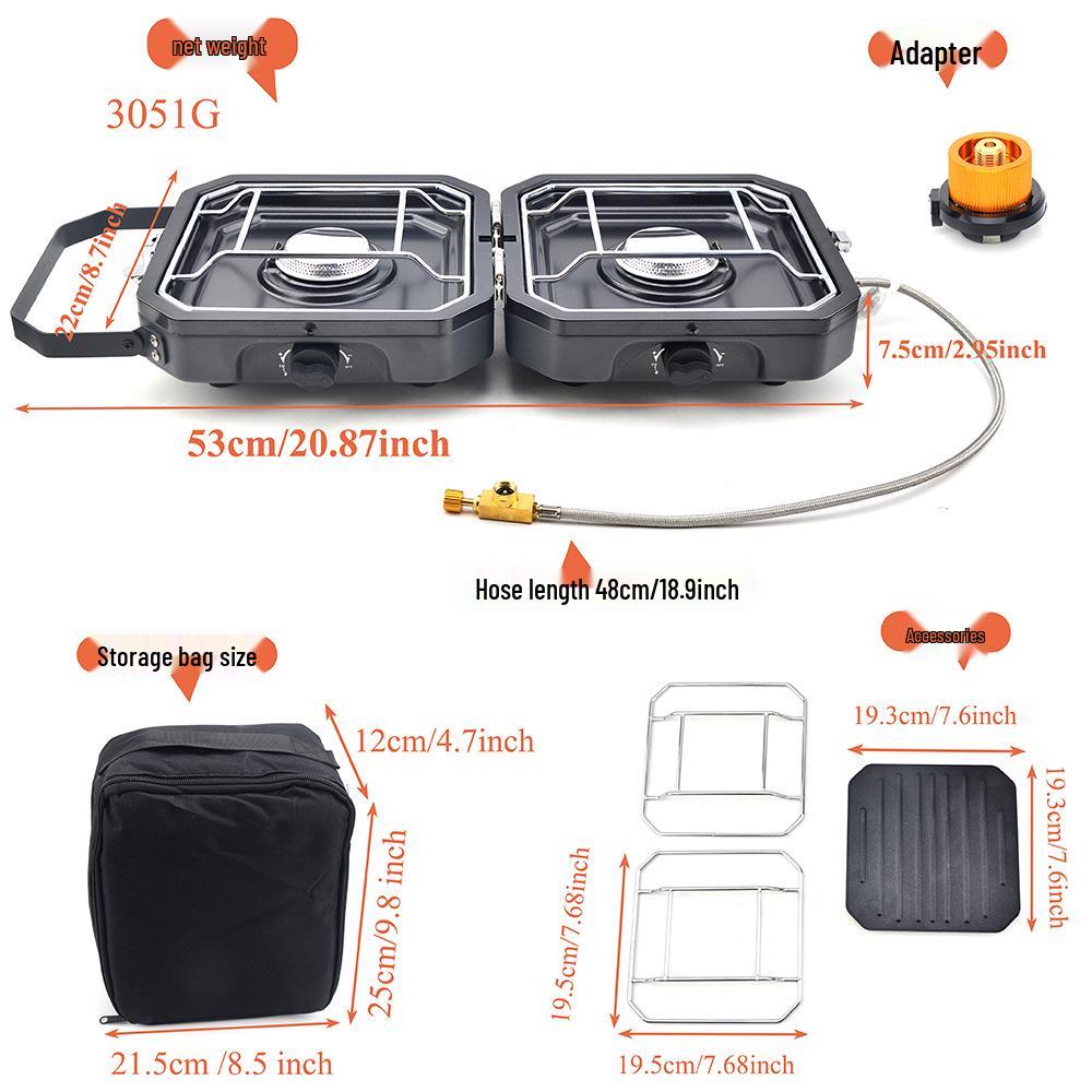 Compact Dual-Sided Cassette Stove with Integrated Grill and Pot
Compact Dual-Sided Cassette Stove with Integrated Grill and Pot