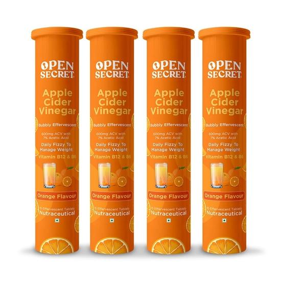 Open Secret Apple Cider Vinegar Tablet | 60 Effervescent | ACV Tablets for Weight Loss, 100% Vegan ACV (Orange Flavour - Pack of 4)
Open Secret Apple Cider Vinegar Tablet | 60 Effervescent | ACV Tablets for Weight Loss, 100% Vegan ACV (Orange Flavour - Pack of 4)