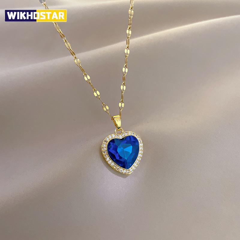 Women s 316L Stainless Steel Heart-Shaped Pendant Necklace with Big Blue Zircon Fashion Clavicle Chain Jewelry Gift for Girls
Women s 316L Stainless Steel Heart-Shaped Pendant Necklace with Big Blue Zircon Fashion Clavicle Chain Jewelry Gift for Girls