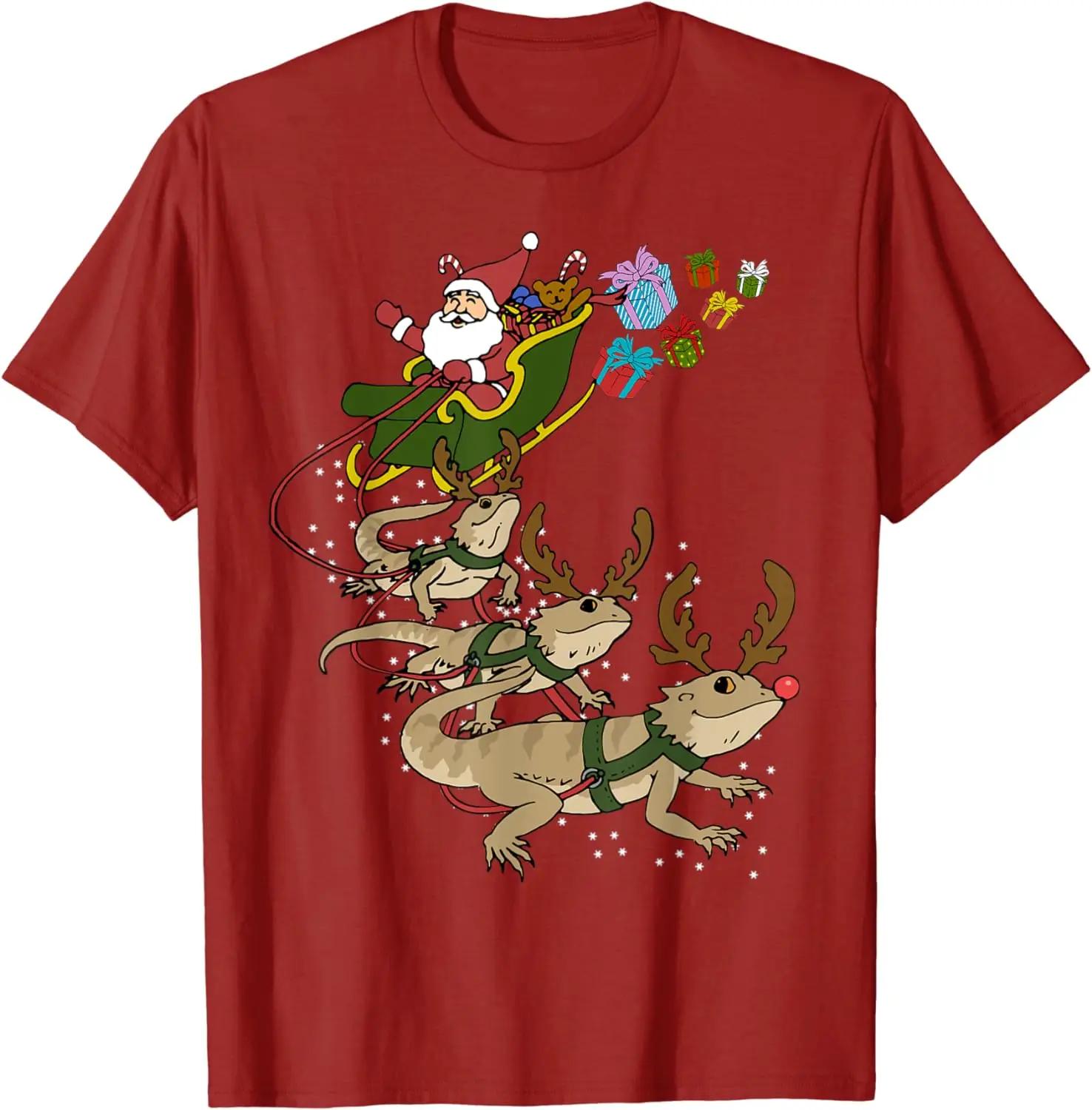 Funny Santa Reindeer Bearded Dragon Sleigh Christmas Gift T-Shirt 100% Cotton O-Neck Short Sleeve Casual Mens T-shirt Size S-3XL S
Funny Santa Reindeer Bearded Dragon Sleigh Christmas Gift T-Shirt 100% Cotton O-Neck Short Sleeve Casual Mens T-shirt Size S-3XL S