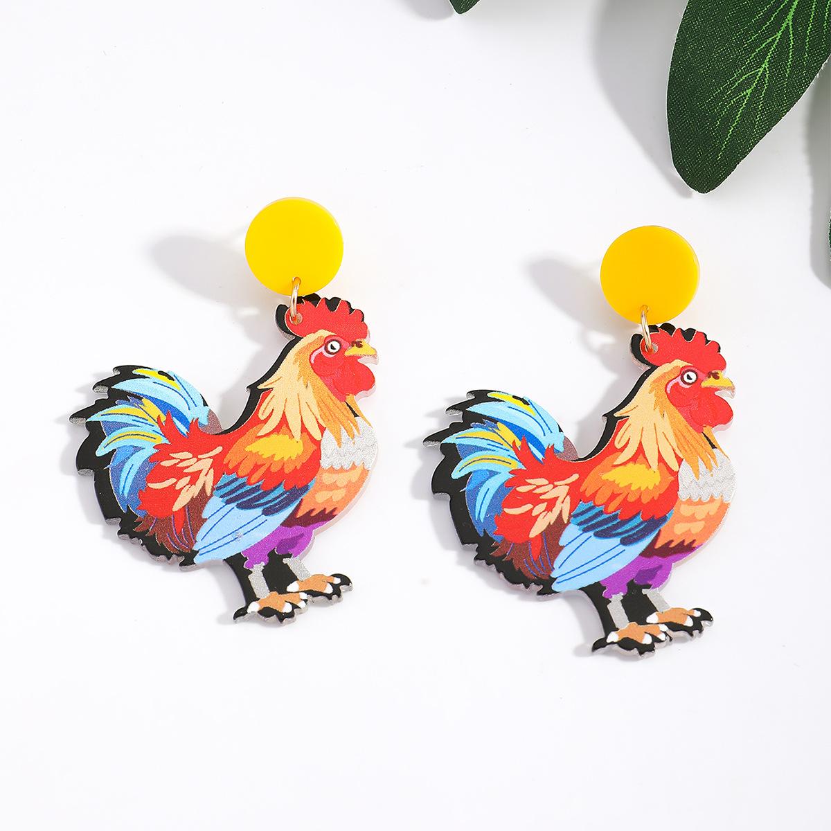New personalized color cock plate earrings hot sale cartoon animal earrings daily
New personalized color cock plate earrings hot sale cartoon animal earrings daily