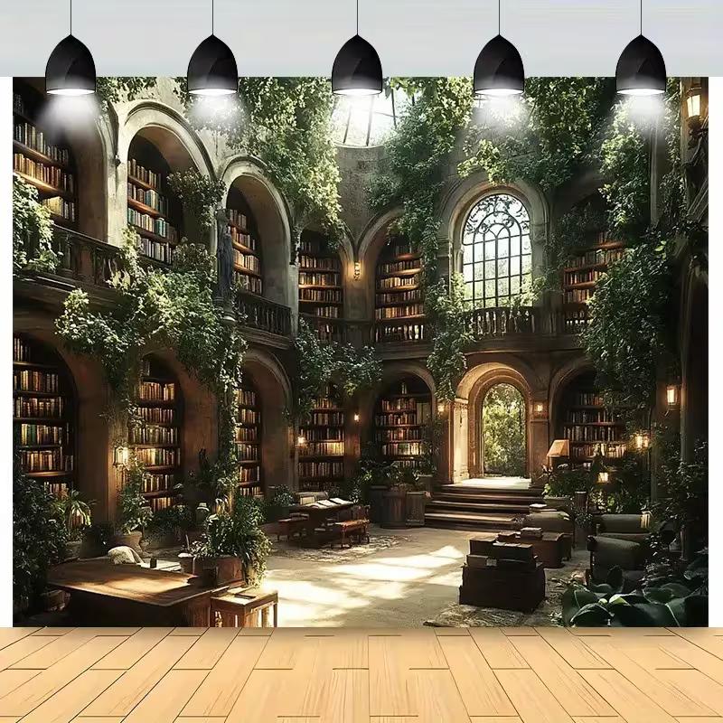 2D Enchanted Library Backdrop Overgrown Plants Party Background 47.2x31.5inch/120*80cm
2D Enchanted Library Backdrop Overgrown Plants Party Background 47.2x31.5inch/120*80cm