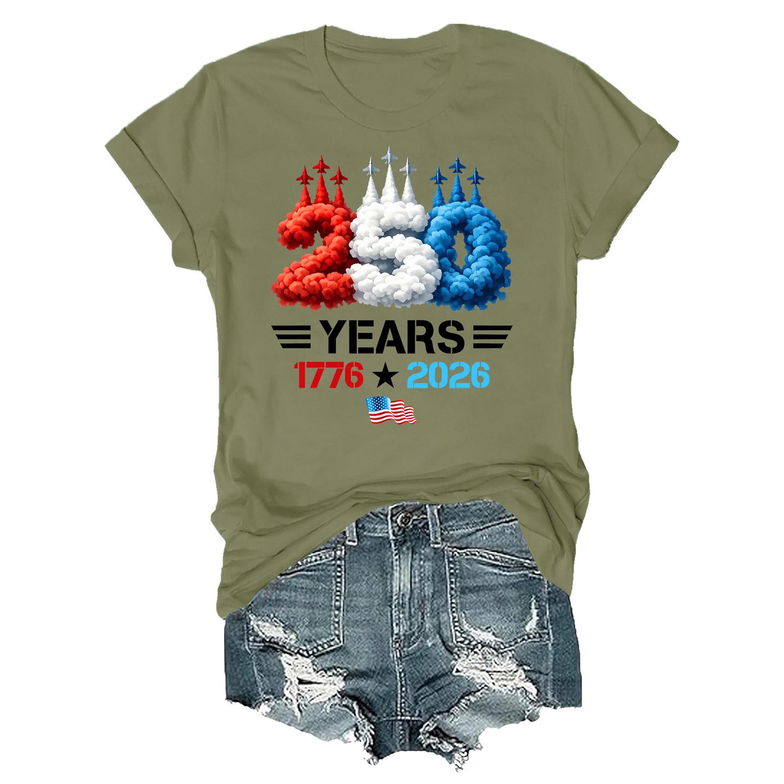 Womens Short Sleeve Crew Neck Graphic Tee 250 Years 1776 2026 Printed Casual Loose Fit T Shirt Soft Cotton Top L армия зеленый
Womens Short Sleeve Crew Neck Graphic Tee 250 Years 1776 2026 Printed Casual Loose Fit T Shirt Soft Cotton Top L армия зеленый