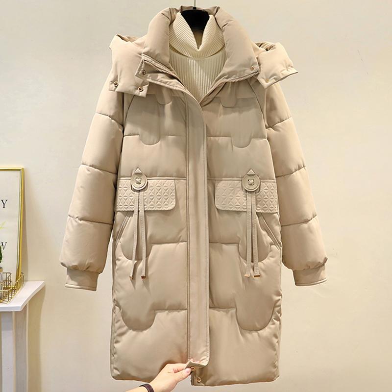 Большие размеры женские зимние пальто с капюшоном верхняя одежда мода большие свободные толстые теплые длинные парки женские куртки 4XL хаки