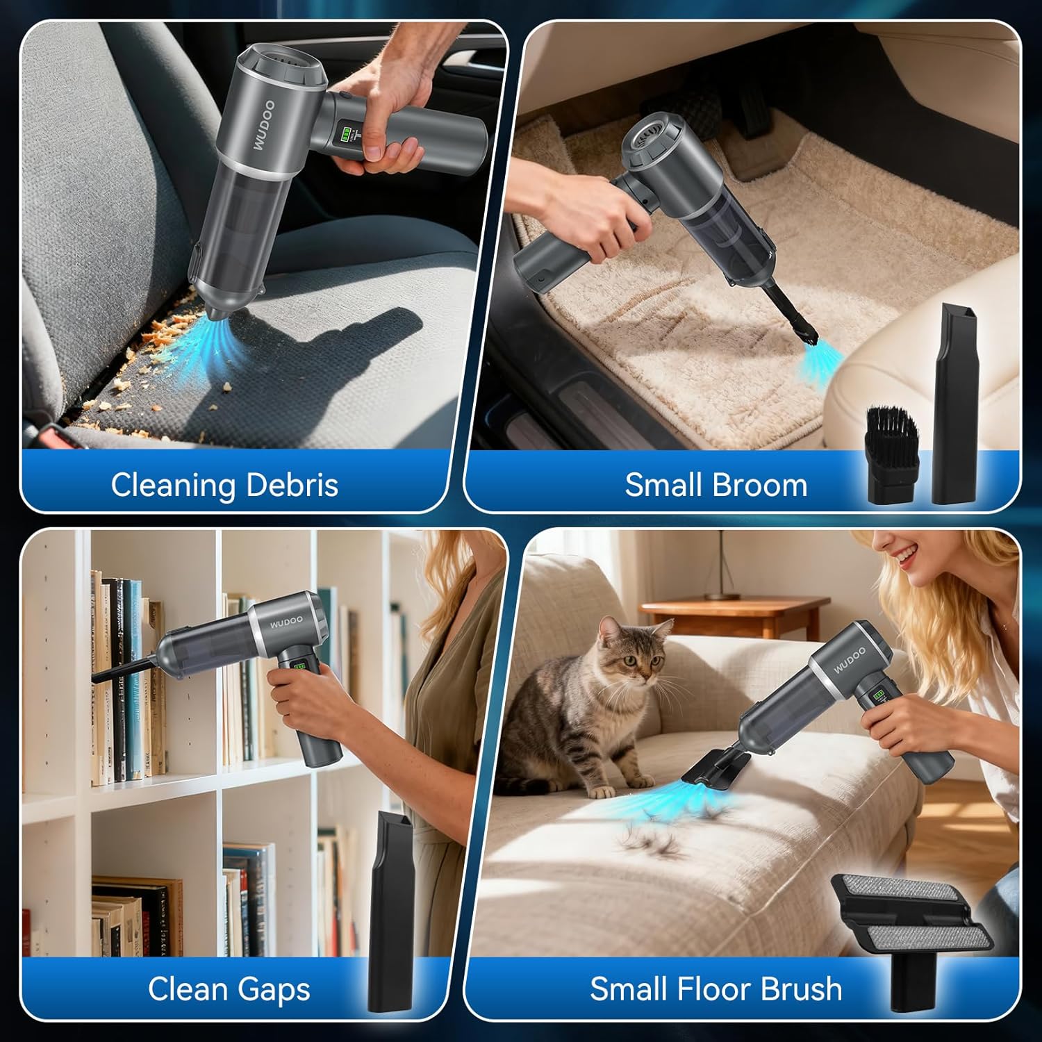 WUDOO 5-in-1 Cordless Car Vacuum 20,000 Pa with Flashlight & LED Display United States
WUDOO 5-in-1 Cordless Car Vacuum 20,000 Pa with Flashlight & LED Display United States