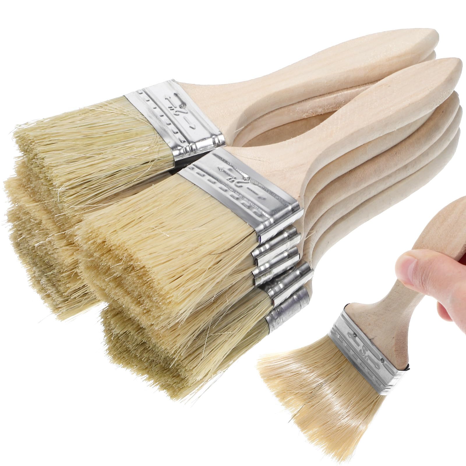 NUOLUX Paint Brushes with Wooden Handles for Barbecue and Paint Repair Pack of Cleaning, Painting, Paint, (2-inch, 10)
NUOLUX Paint Brushes with Wooden Handles for Barbecue and Paint Repair Pack of Cleaning, Painting, Paint, (2-inch, 10)