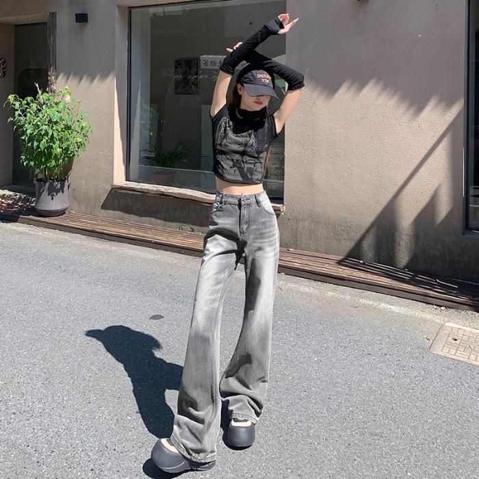 2024 Retro Gray Wide Leg Jeans for Women – Petite, Loose Fit, Micro Flare, American Style S
2024 Retro Gray Wide Leg Jeans for Women – Petite, Loose Fit, Micro Flare, American Style S