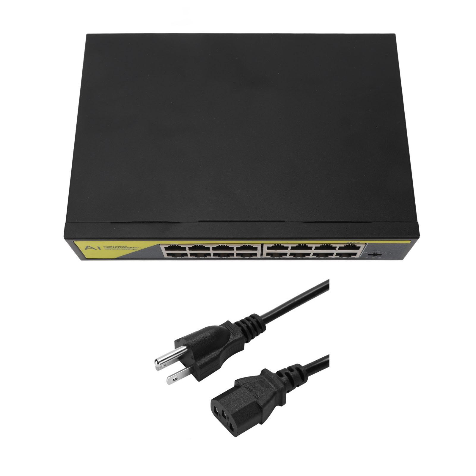 16 Port POE Switch 200W 10 100Mbps Metal Housing Plug and Play Ethernet Unmanaged POE Switch for EU Plug
16 Port POE Switch 200W 10 100Mbps Metal Housing Plug and Play Ethernet Unmanaged POE Switch for EU Plug
