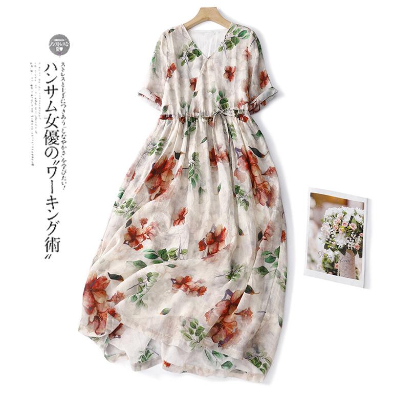 Платье с V-образным вырезом из хлопка и льна с принтом для женщин, лето 2025 года, новое платье в стиле ретро с завязками на талии и рукавами пять четвертей, свободные платья-халат M
Платье с V-образным вырезом из хлопка и льна с принтом для женщин, лето 2025 года, новое платье в стиле ретро с завязками на талии и рукавами пять четвертей, свободные платья-халат M