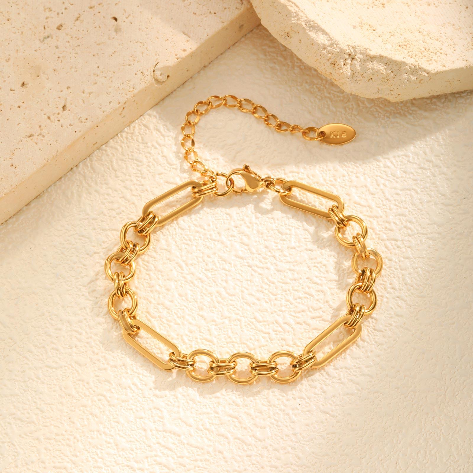 Unique Handmade Chain Bracelet for Women,Gold Color Stainless Steel Rectangular Chain Bracelets,Trendy Jewelry Gifts
Unique Handmade Chain Bracelet for Women,Gold Color Stainless Steel Rectangular Chain Bracelets,Trendy Jewelry Gifts