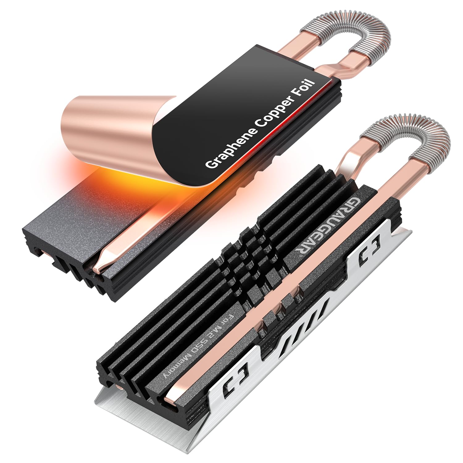 GRAUGEAR сумісний SSD високопродуктивний радіатор Сумісність з NVMe 2280 Теплова трубка з чистої міді Графіт з алюмінієвими ребрами Висока теплопровідність
GRAUGEAR сумісний SSD високопродуктивний радіатор Сумісність з NVMe 2280 Теплова трубка з чистої міді Графіт з алюмінієвими ребрами Висока теплопровідність