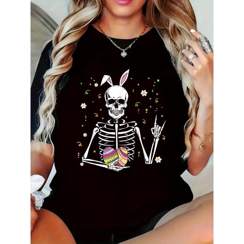 Easter Skeleton Bunny Rocker T-Shirt - Black with Colorful Skull & Easter Egg Graphics,Breathable Short Sleeve Round Neck Casual Tee for Teens 4XL чорний
Easter Skeleton Bunny Rocker T-Shirt - Black with Colorful Skull & Easter Egg Graphics,Breathable Short Sleeve Round Neck Casual Tee for Teens 4XL чорний