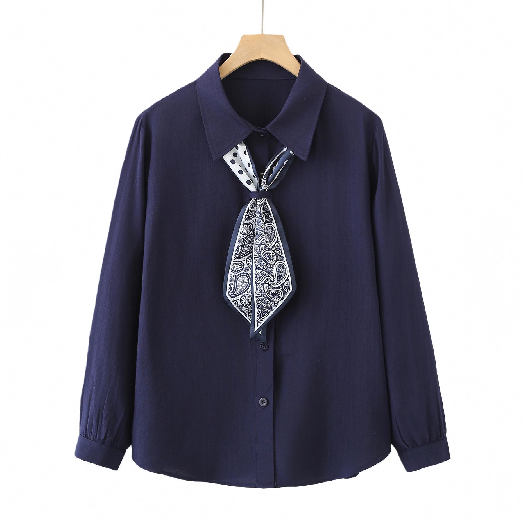 2026 Spring Women s Plus Size Slimming Long Sleeve Cardigan Shirt with Scarf - Versatile Casual Top 4XL Темно-синій
2026 Spring Women s Plus Size Slimming Long Sleeve Cardigan Shirt with Scarf - Versatile Casual Top 4XL Темно-синій
