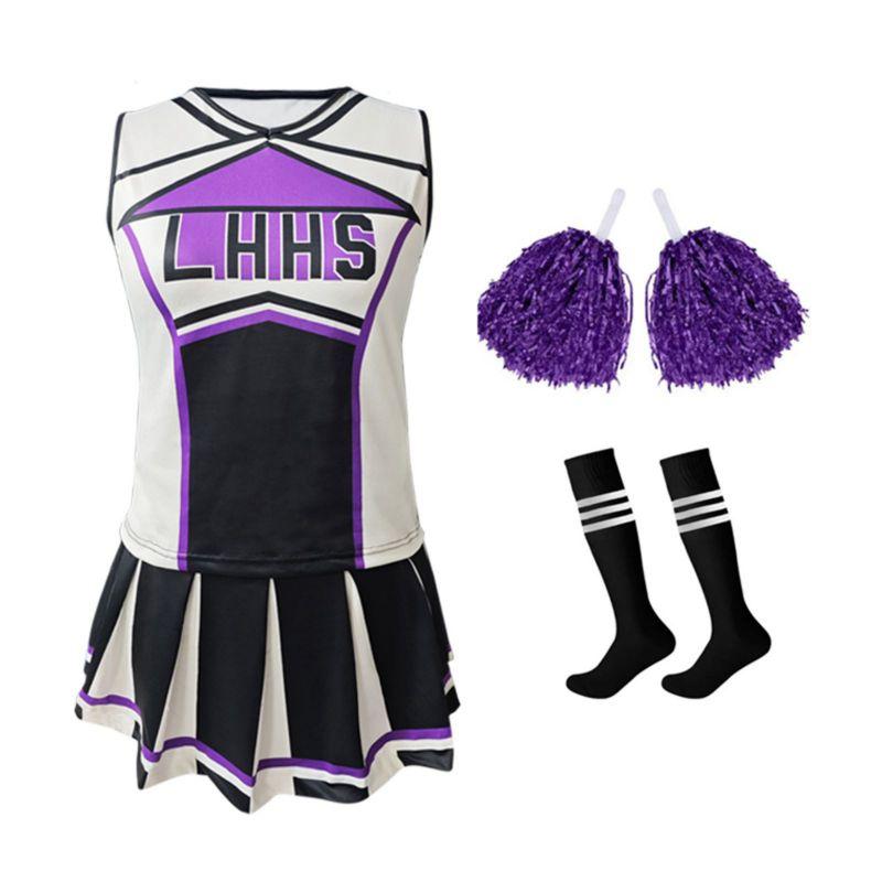 Комплект костюма чирлидера для девочек 4-12 лет, платье без рукавов, помпоны и носки 110
Комплект костюма чирлидера для девочек 4-12 лет, платье без рукавов, помпоны и носки 110