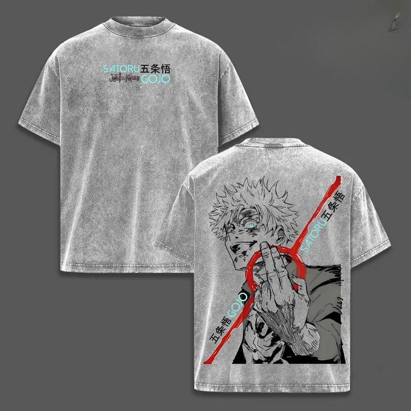 Hot Anime Jujutsu Kaisen Gojo Satoru Print T-shirt Men Short Sleeve Clothing Cotton Tshirt Retro Washed T Shirt Male Manga Tops XXL сірий колір
Hot Anime Jujutsu Kaisen Gojo Satoru Print T-shirt Men Short Sleeve Clothing Cotton Tshirt Retro Washed T Shirt Male Manga Tops XXL сірий колір