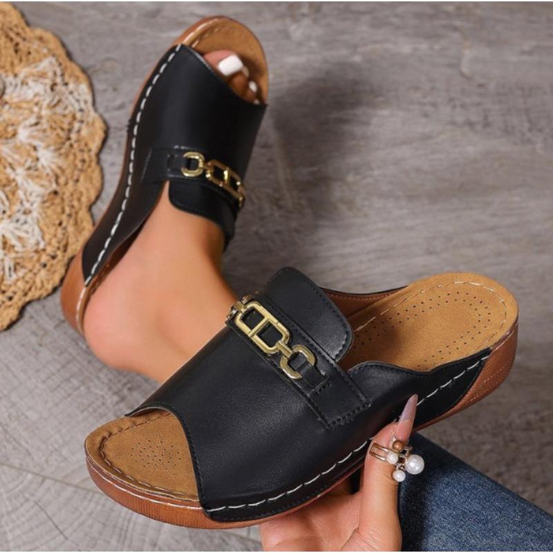 Women s Slippers Summer New Metal Button Slides Shoes Wedge Beach Sandals Women Outside Platform Leisure Women Slippers 43 чёрный
Women s Slippers Summer New Metal Button Slides Shoes Wedge Beach Sandals Women Outside Platform Leisure Women Slippers 43 чёрный