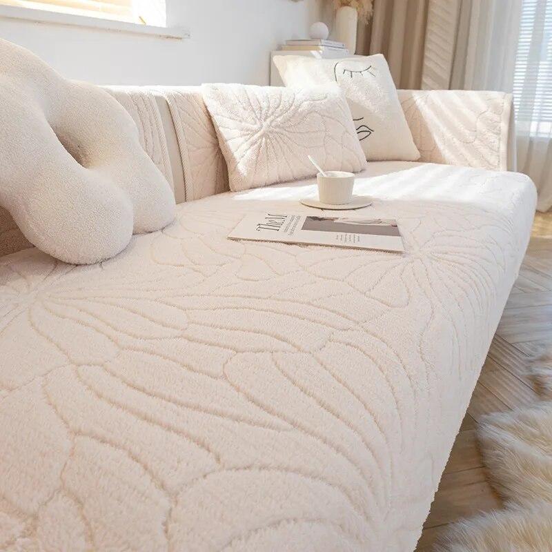 Сплошная цветная подушка с Cat Sense, зимняя простая современная тканевая зимняя плюшевая подушка для дивана, кремовая, утолщенная, нескользящая 70x70cm