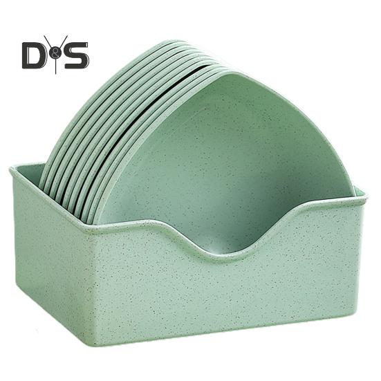 1 комплект штабелируемой тарелки для закусок, практичная настольная тарелка в форме сердца в форме сердца, поднос для фруктов зелёный