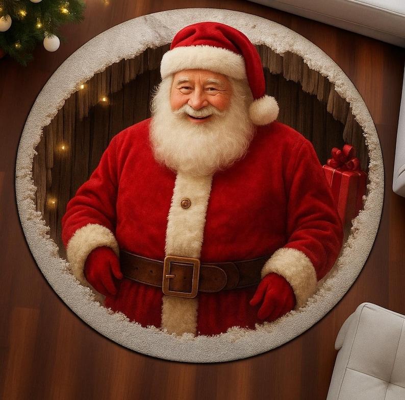Santa Claus Christmas Round Doormat with 3D Illusion, Cozy Red Festive Carpet, Realistic Holiday Decor for Living Room Diameter 60cm
Santa Claus Christmas Round Doormat with 3D Illusion, Cozy Red Festive Carpet, Realistic Holiday Decor for Living Room Diameter 60cm