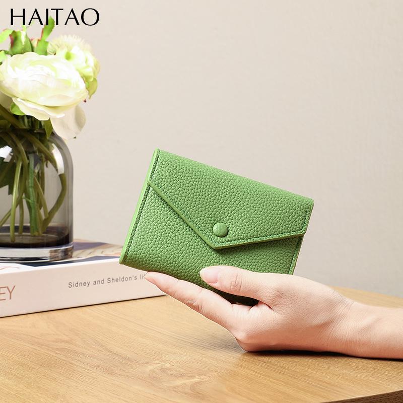Женский складной кошелек-трифолд: Простой стиль, японская и корейская мода, кошелек-конверт для монет зелёный