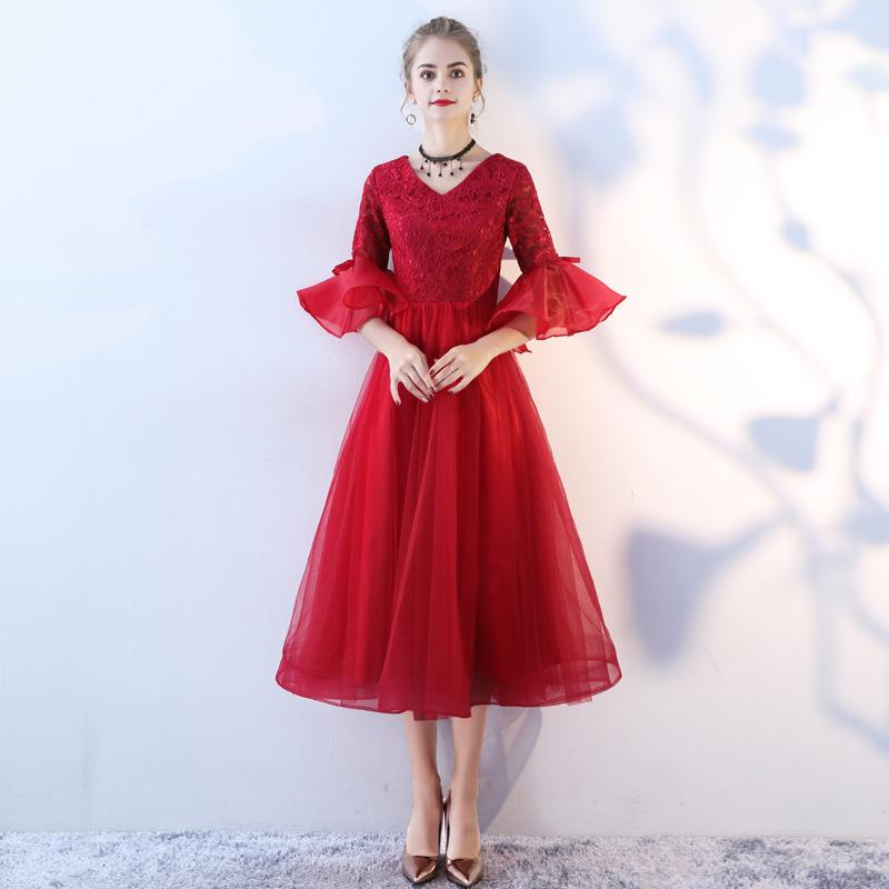 Black evening dress new horn sleeves medium and long annual meeting elegant host dress dress XXXL бордовий
Black evening dress new horn sleeves medium and long annual meeting elegant host dress dress XXXL бордовий