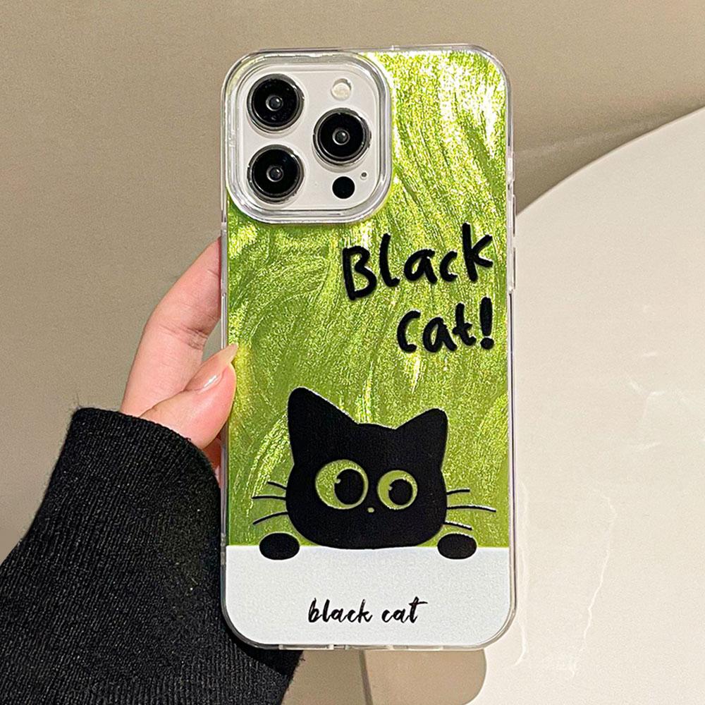 Green Cartoon Black Cat Camlet Texture Phone Case for iphone 16 15 14 7 8 Plus 13 Pro Max X XS XR SE 2022 Silicone Back Cover iPhone 16
Green Cartoon Black Cat Camlet Texture Phone Case for iphone 16 15 14 7 8 Plus 13 Pro Max X XS XR SE 2022 Silicone Back Cover iPhone 16