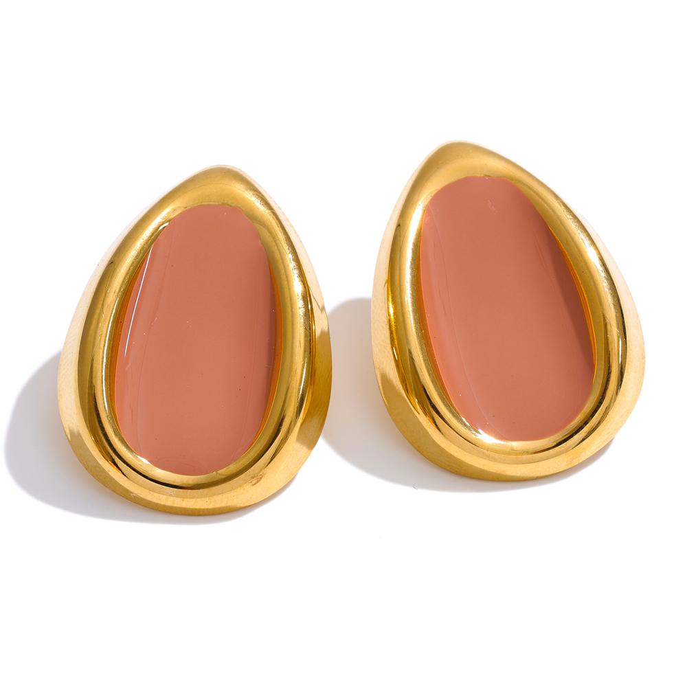 Yhpup Multi-Color Enamel Stud Earrings Waterproof Stainless Steel Daily Jewelry Mocha Black White Orange Color for Spring Summer
Yhpup Multi-Color Enamel Stud Earrings Waterproof Stainless Steel Daily Jewelry Mocha Black White Orange Color for Spring Summer