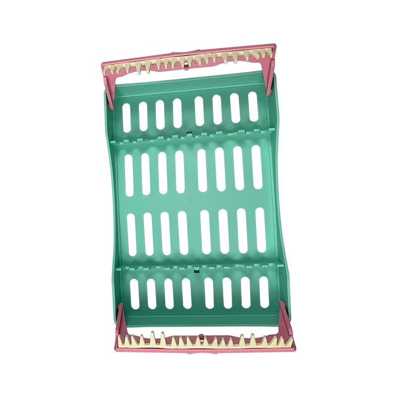 Коробка для стерилизации зубов с 10 держателями, наконечниками, ручками, хирургическими инструментами, подносом для дезинфекции стоматологических инструментов, пригодных для автоклавирования зелёный