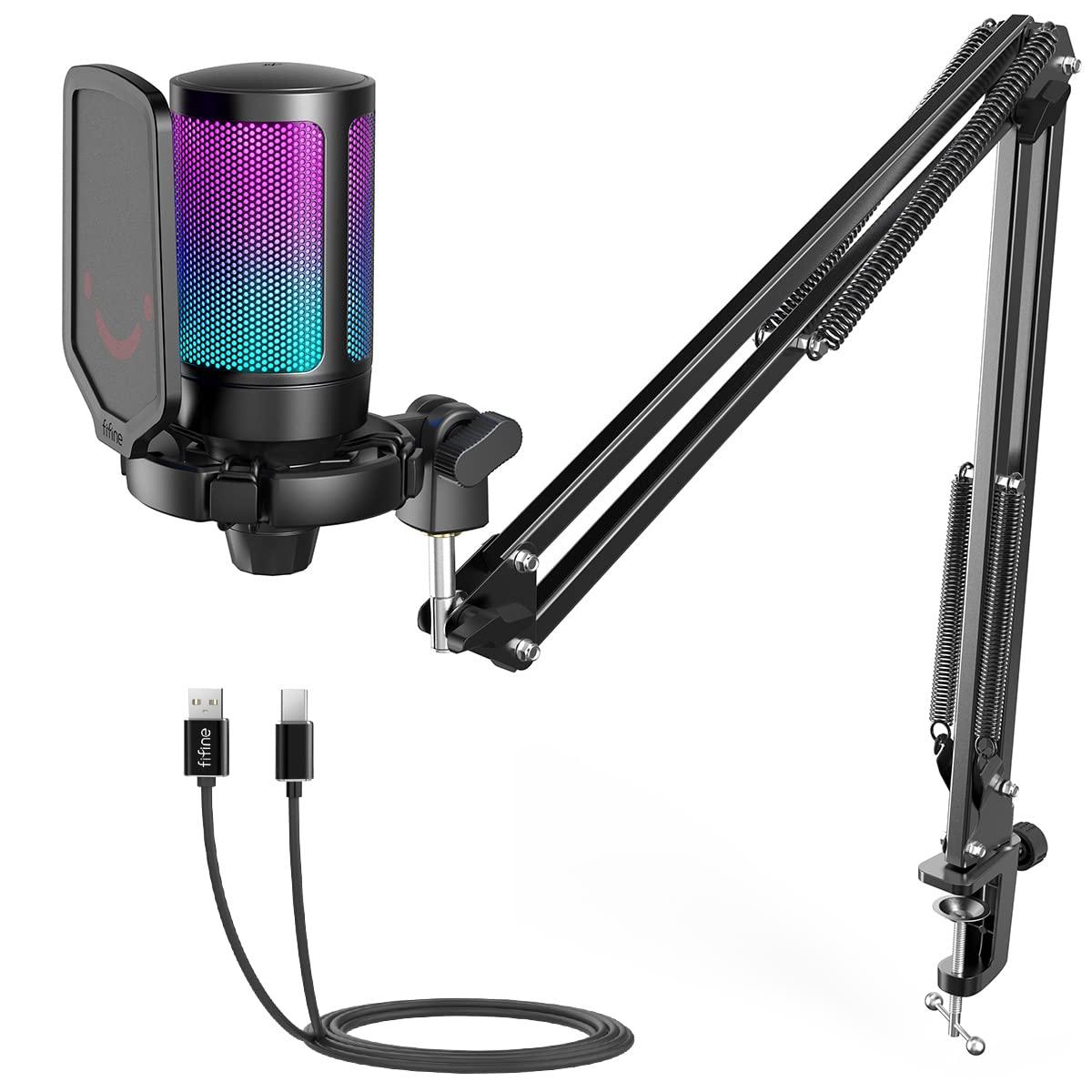 FIFINE USB Condenser Microphone RGB Light Cardioid Directivity Plug Play Microphone USB Cable Included One Touch Mute YouTube Skype Discord Zoom чорний
FIFINE USB Condenser Microphone RGB Light Cardioid Directivity Plug Play Microphone USB Cable Included One Touch Mute YouTube Skype Discord Zoom чорний
