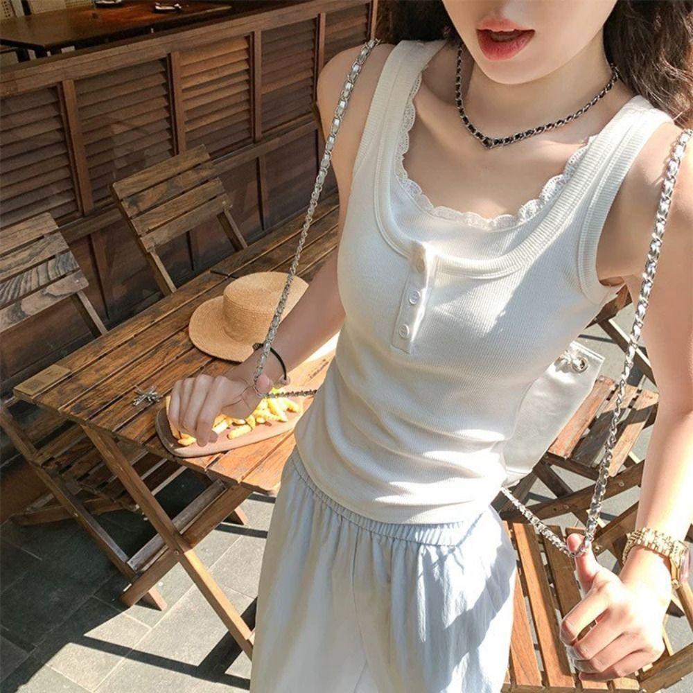 Round Neck Sleeveless Camisole Women Lace Vest Fake Two Pieces Top Ins Slim Y2k Crop Top Girl M білий
Round Neck Sleeveless Camisole Women Lace Vest Fake Two Pieces Top Ins Slim Y2k Crop Top Girl M білий