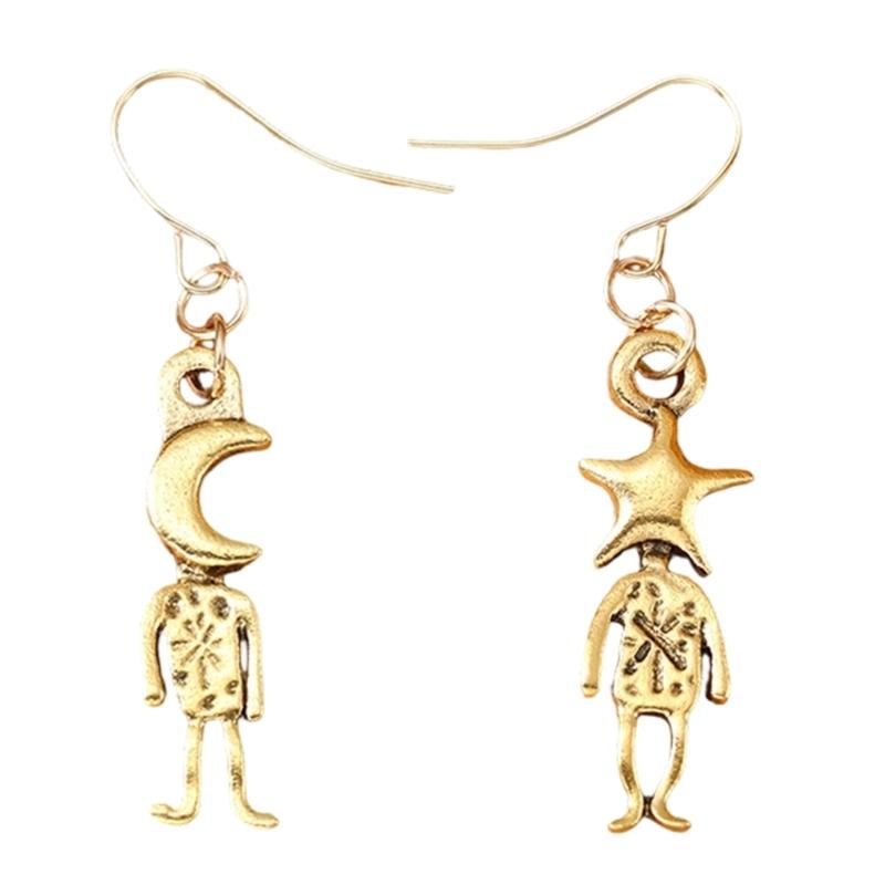 1 Pair Lightweight Moon and Star Cartoon Design Earrings Bohemian Style Fashion Jewelry Versatile for Casual Formal Outfits золотий
1 Pair Lightweight Moon and Star Cartoon Design Earrings Bohemian Style Fashion Jewelry Versatile for Casual Formal Outfits золотий