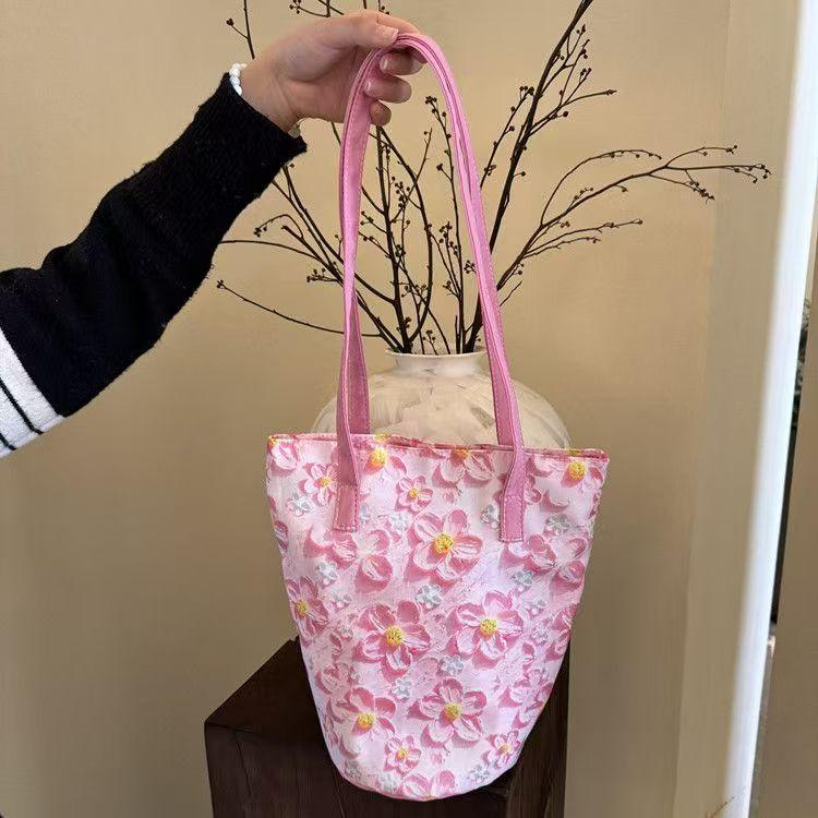 New Floral Pattern Bucket Bag Canvas Casual Shoulder Bag Large Capacity Creative Handbag for Women рожевий
New Floral Pattern Bucket Bag Canvas Casual Shoulder Bag Large Capacity Creative Handbag for Women рожевий