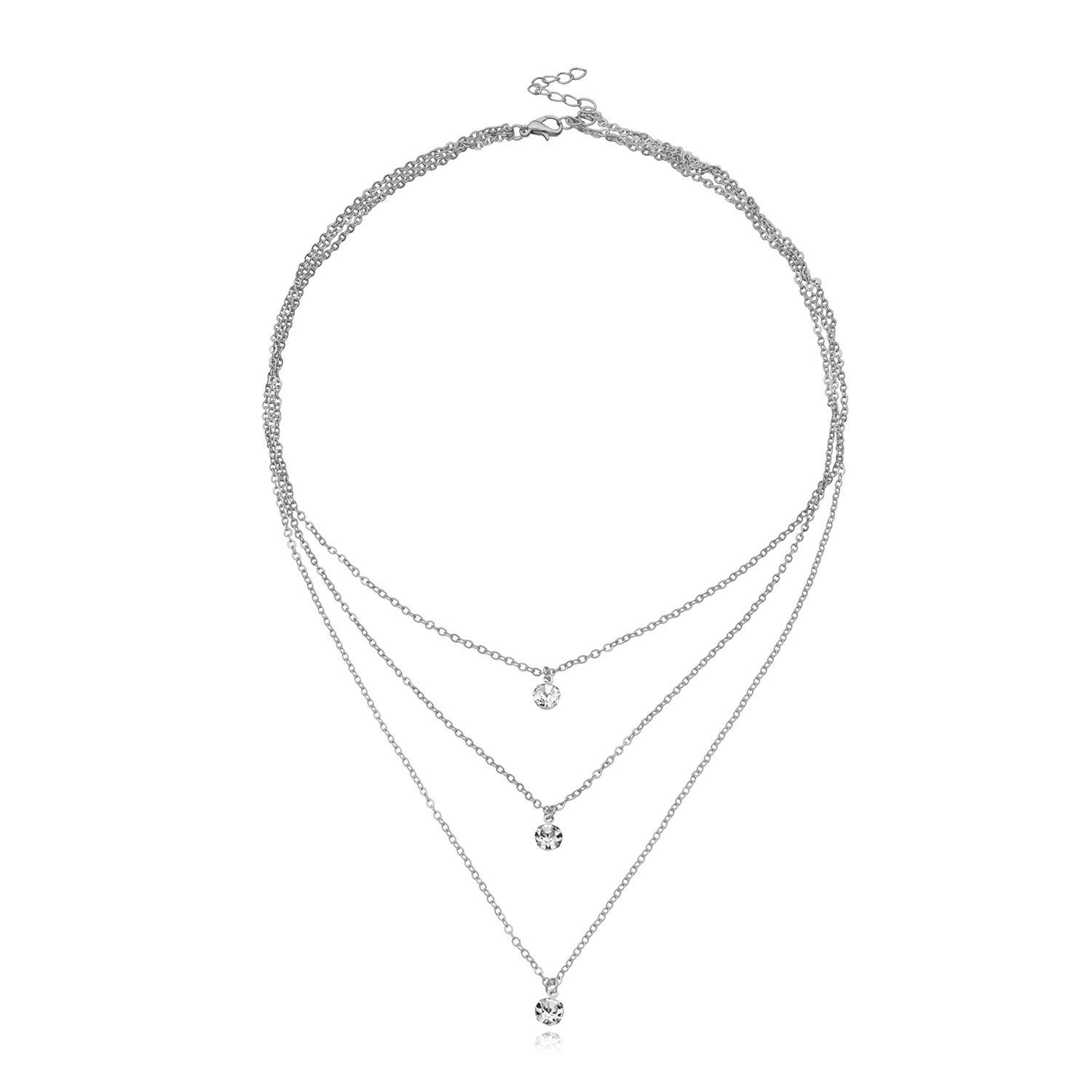European and American jewelry, fashionable handmade multi-layer rhinestone pendant necklace women, new popular simple chain necklace срібний
European and American jewelry, fashionable handmade multi-layer rhinestone pendant necklace women, new popular simple chain necklace срібний