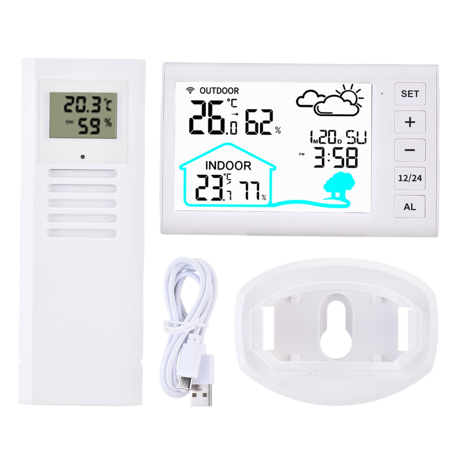 Wireless Digital Clock with Color LCD, Indoor Outdoor Temperature Humidity Monitor, Battery
Wireless Digital Clock with Color LCD, Indoor Outdoor Temperature Humidity Monitor, Battery