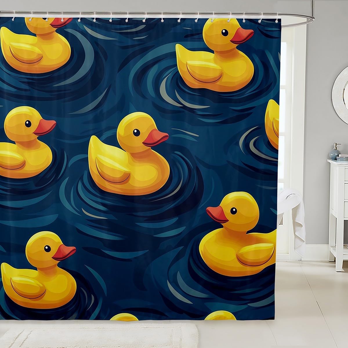 Yellow Duck Fabric Shower Curtain Nautical Sea Animal Bath Curtain,Rustic Farmhouse Cute Cartoon Country Pet Coastal Creature W60H190(CM)-1 Pcs
Yellow Duck Fabric Shower Curtain Nautical Sea Animal Bath Curtain,Rustic Farmhouse Cute Cartoon Country Pet Coastal Creature W60H190(CM)-1 Pcs