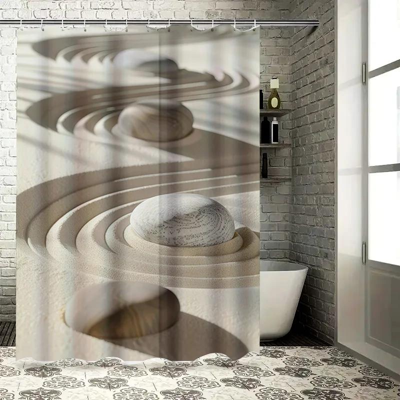 Rippling Ripples Bath Shower Curtain Stone Seashell Print Bathroom Decor Waterproof Fabric Set With Rod + 12 Hooks (White) W60H190(CM)-1 Pcs
Rippling Ripples Bath Shower Curtain Stone Seashell Print Bathroom Decor Waterproof Fabric Set With Rod + 12 Hooks (White) W60H190(CM)-1 Pcs