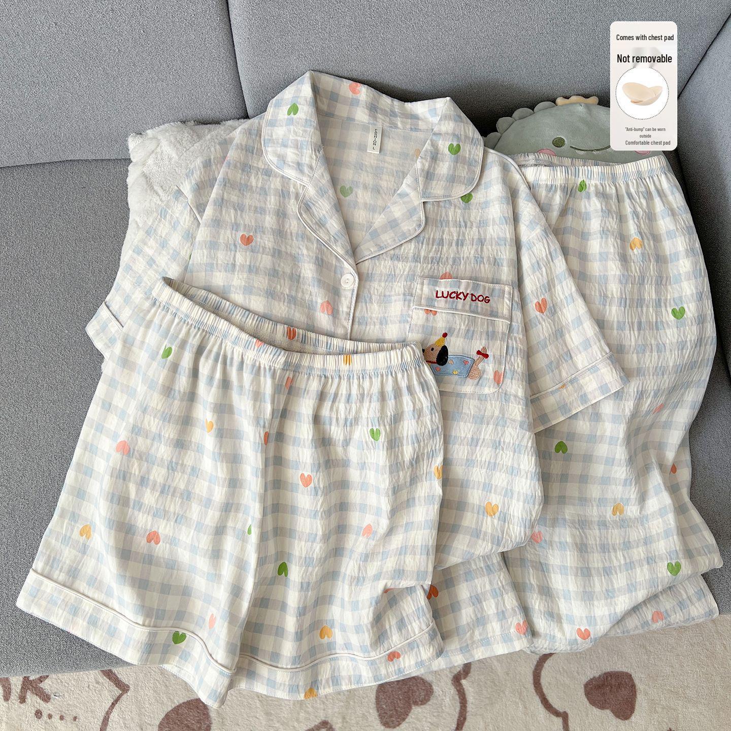 Women s Summer Cartoon Pajama Set: Short-Sleeved, Thin, 3-Piece with Chest Pads Suitable for Home or Outdoor Wear M
Women s Summer Cartoon Pajama Set: Short-Sleeved, Thin, 3-Piece with Chest Pads Suitable for Home or Outdoor Wear M