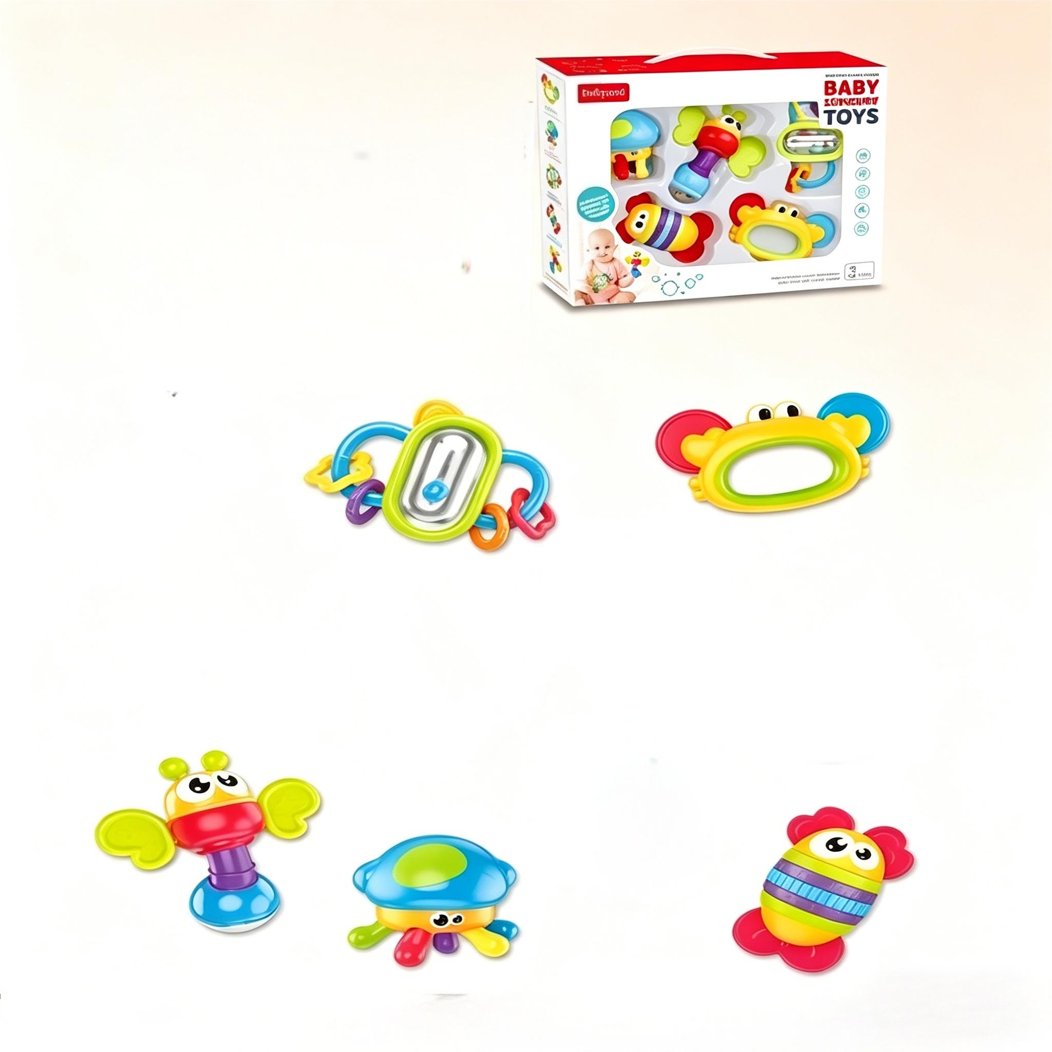 Baby Sensory Toys Set 12M+ 6-in-1 Rattle & Teether, Motor Skills, Hand-Eye Coordination, BPA Free Educational Gift
Baby Sensory Toys Set 12M+ 6-in-1 Rattle & Teether, Motor Skills, Hand-Eye Coordination, BPA Free Educational Gift
