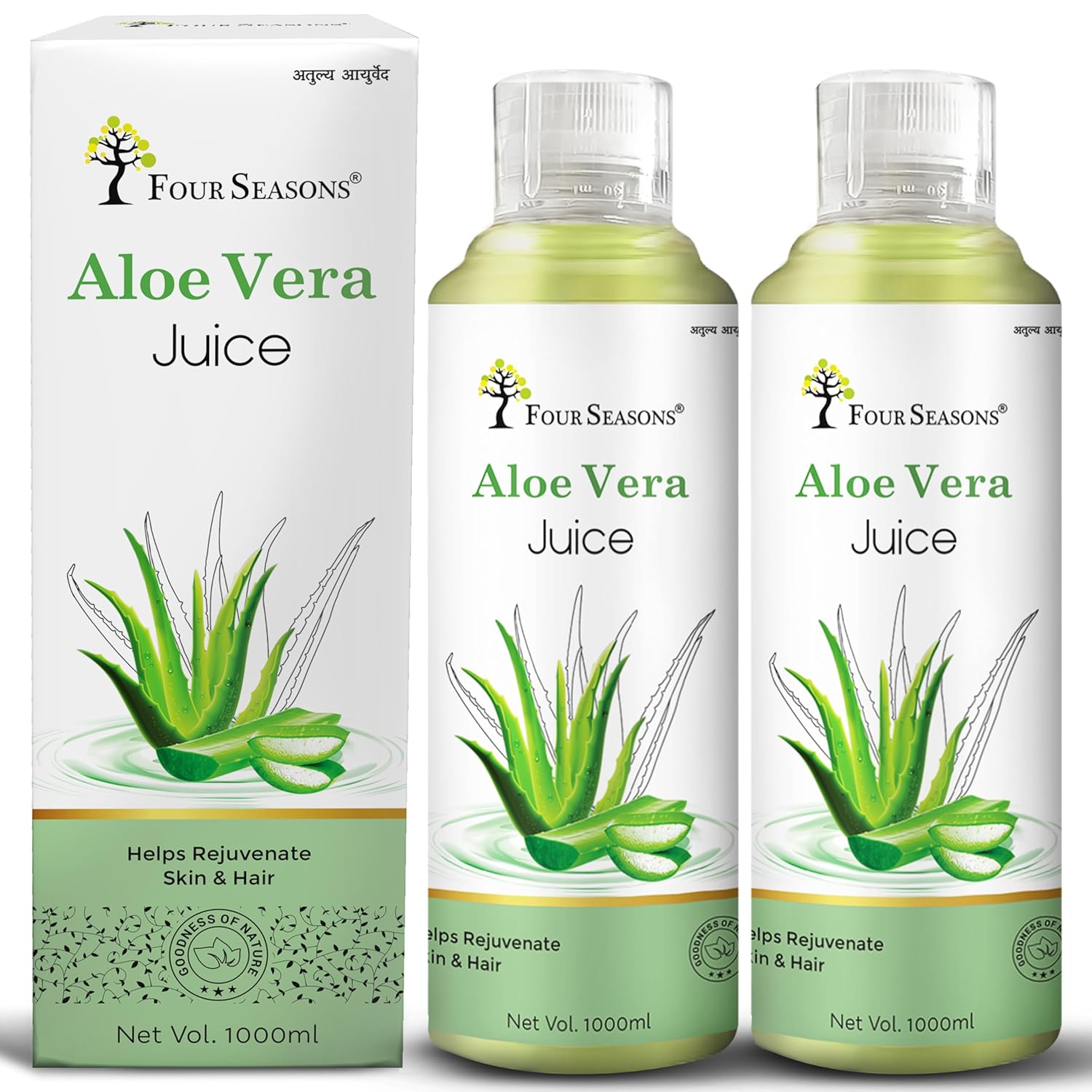 Four Seasons Aloevera Juice Rejuvenates Skin & Hair Natural Juice, 1000ml 2.2lbs Each Pack Of 2
Four Seasons Aloevera Juice Rejuvenates Skin & Hair Natural Juice, 1000ml 2.2lbs Each Pack Of 2