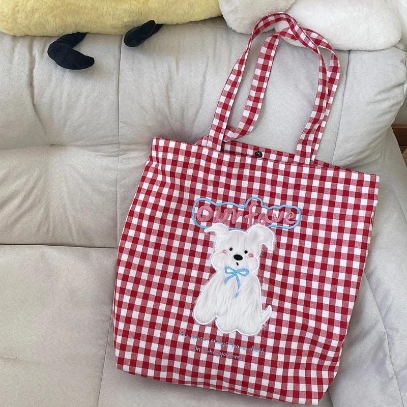 Plush Puppy Women s Plaid Shoulder Bag Cute College Girls Book Tote Handbags Letter Embroidery Female Travel Shopping Bags червоний
Plush Puppy Women s Plaid Shoulder Bag Cute College Girls Book Tote Handbags Letter Embroidery Female Travel Shopping Bags червоний