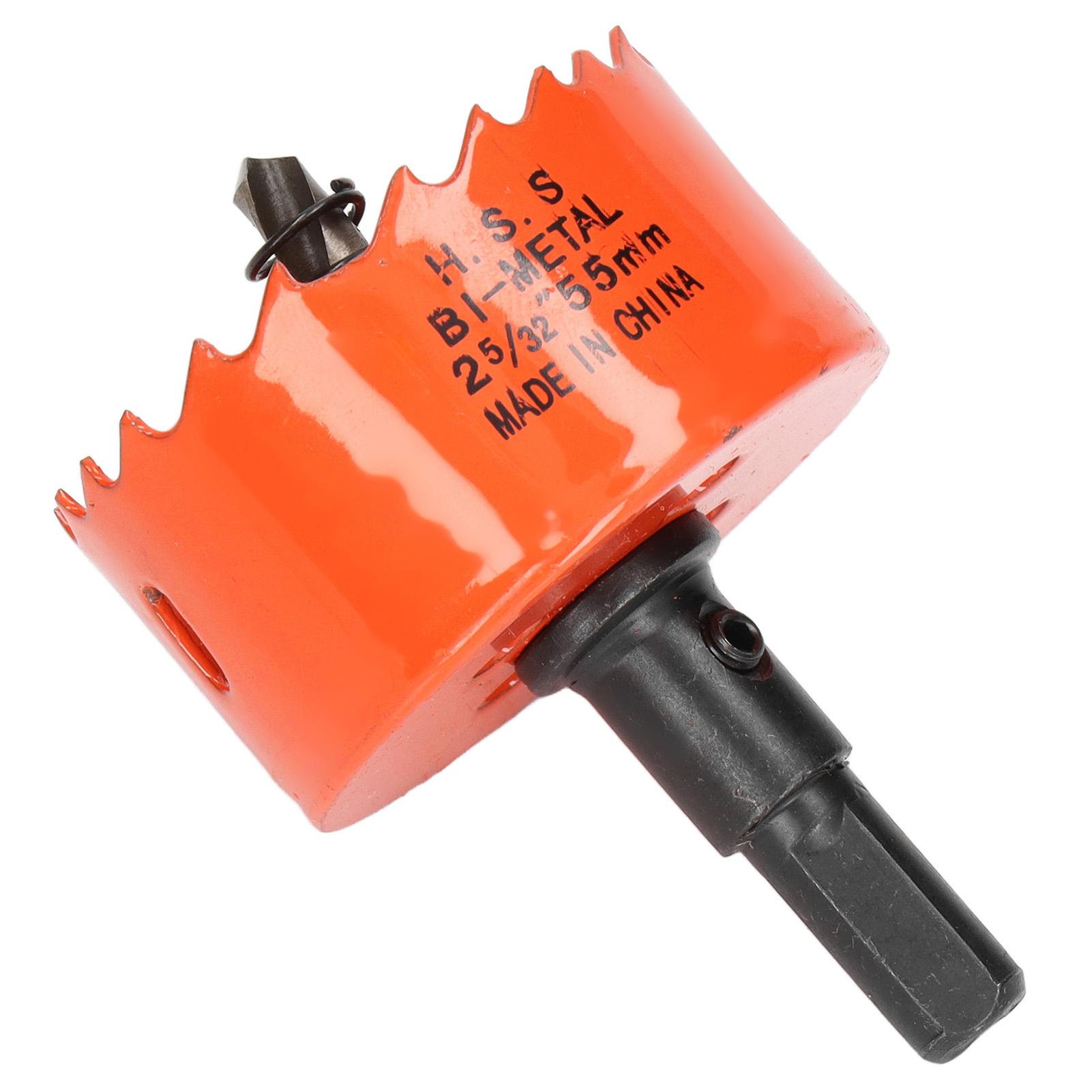 Сверло для корончатой пилы с острыми зубьями, легкое удаление стружки, высокопрочная фреза для коронок из быстрорежущей стали с оправкой для 25/32in (55mm)
Сверло для корончатой пилы с острыми зубьями, легкое удаление стружки, высокопрочная фреза для коронок из быстрорежущей стали с оправкой для 25/32in (55mm)