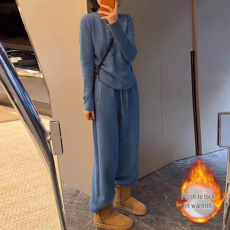 2025 Stylish Korean Autumn/Winter Plus Velvet Hoodie & Wide-Leg Pants Two-Piece Set S королевский синий
2025 Stylish Korean Autumn/Winter Plus Velvet Hoodie & Wide-Leg Pants Two-Piece Set S королевский синий