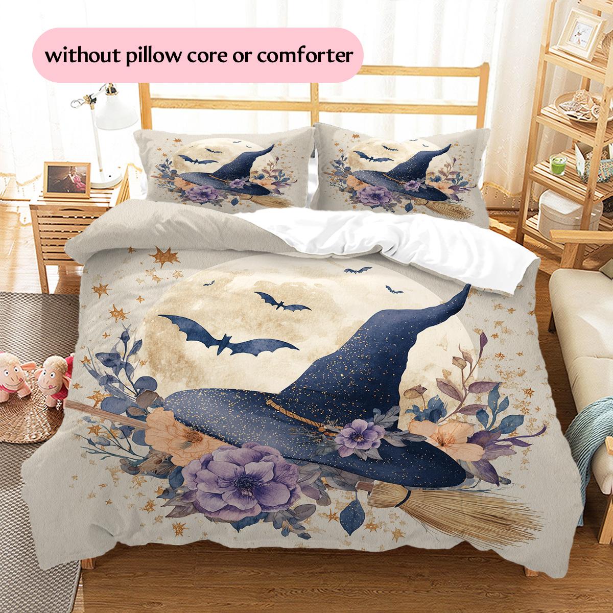 Witch Hat Pattern Bedding Quilt Set Home Decoration Gift (1 * duvet cover + 2 * pillowcase, without core) 135x200cm
Witch Hat Pattern Bedding Quilt Set Home Decoration Gift (1 * duvet cover + 2 * pillowcase, without core) 135x200cm