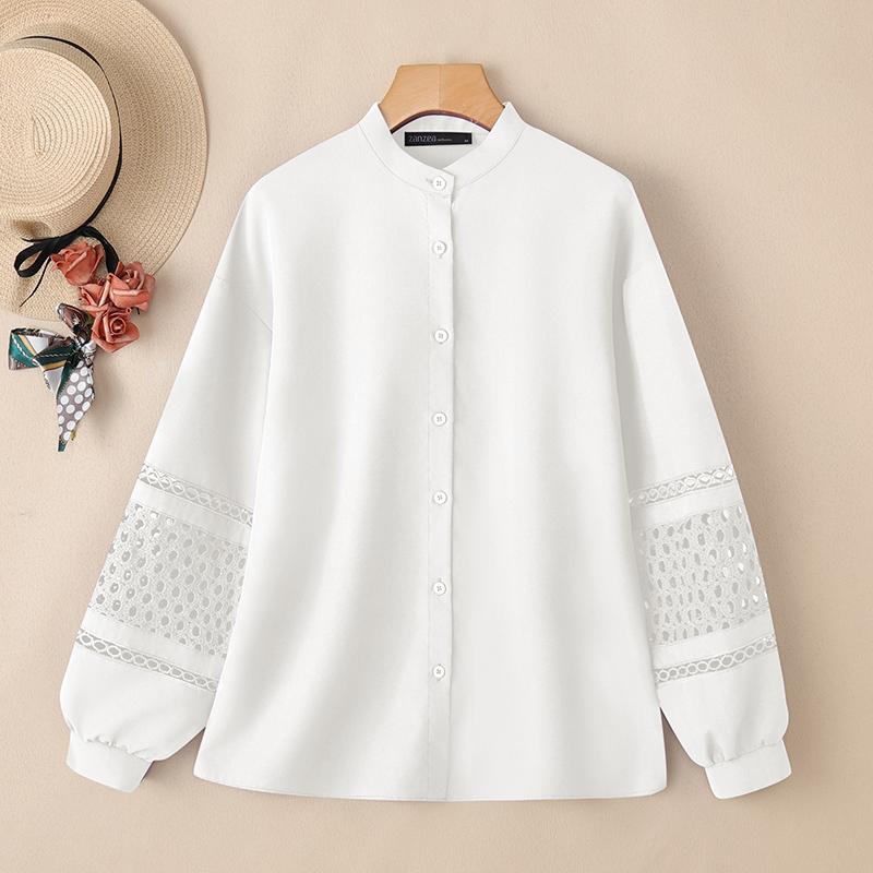 ZANZEA Жіноча повсякденна блуза з довгим рукавом і коміром-стійкою 2XL білий
ZANZEA Жіноча повсякденна блуза з довгим рукавом і коміром-стійкою 2XL білий